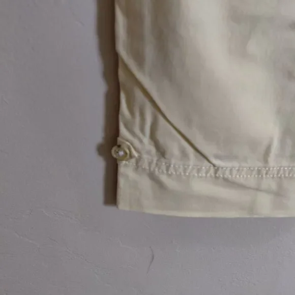 J. JILL pale yellow crop cotton pants genuine fit at Waist Size 8 NWT - Picture 3 of 8